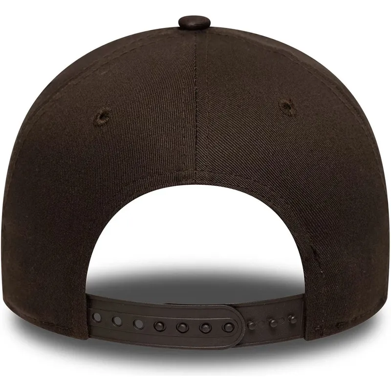 petten-gebogen-bruin-snapback-9forty-e-frame-side-patch-van-los-angeles-dodgers-mlb-van-new-era