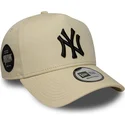 buet-beige-snapback-kasket-9forty-e-frame-side-patch-fra-new-york-yankees-mlb-fra-new-era