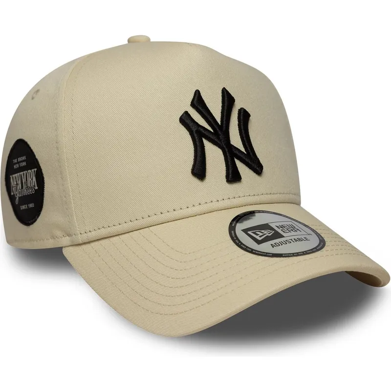 cappellino-curvo-beige-snapback-9forty-e-frame-side-patch-dei-new-york-yankees-mlb-di-new-era