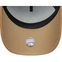 new-era-curved-brim-9forty-e-frame-suede-visor-new-york-yankees-mlb-black-and-brown-snapback-cap