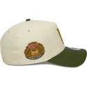 new-era-curved-brim-9forty-e-frame-world-series-patch-los-angeles-dodgers-mlb-beige-and-green-snapback-cap