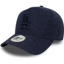 marinebla-buet-snapback-kasket-med-marineblat-logo-9forty-e-frame-melton-fra-los-angeles-dodgers-mlb-fra-new-era