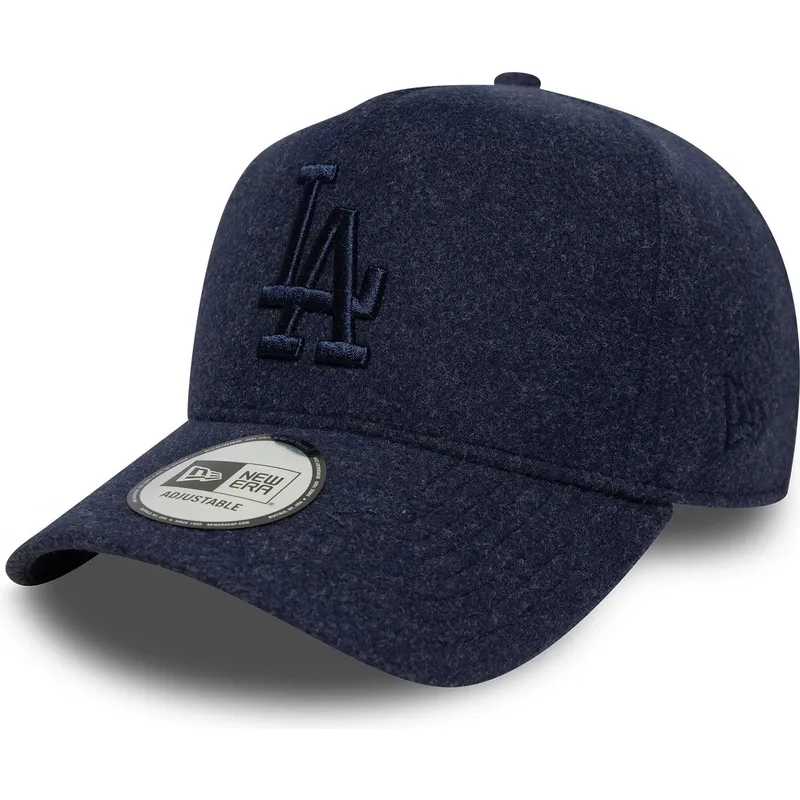 petten-gebogen-marineblauw-snapback-9forty-e-frame-melton-van-los-angeles-dodgers-mlb-van-new-era