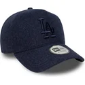 cappellino-visiera-curva-blu-marino-snapback-con-logo-blu-marino-9forty-e-frame-melton-di-los-angeles-dodgers-mlb-di-new-era