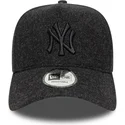 new-york-yankees-mlb-new-era-9forty-e-frame-melton-svart-bojd-snapback-keps-med-svart-logotyp