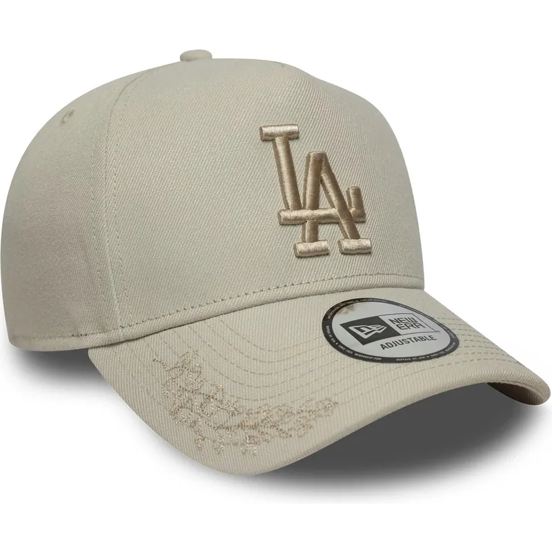 bezowa-czapka-z-zakrzywionym-daszkiem-snapback-z-bezowym-logo-9forty-e-frame-tonal-icon-los-angeles-dodgers-mlb-new-era