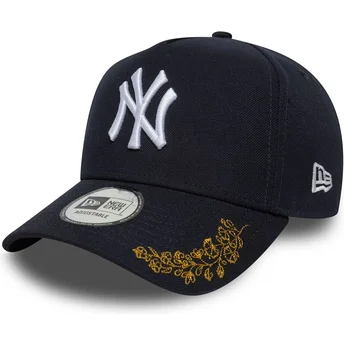 New Era Curved Brim 9FORTY E Frame Tonal Icon New York Yankees MLB Navy Blue Snapback Cap
