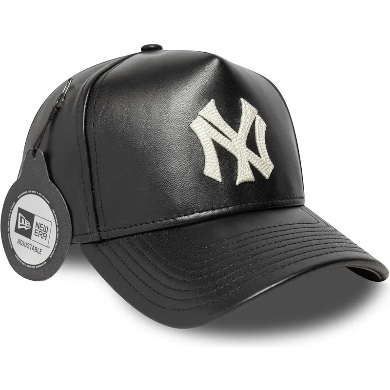 petten-gebogen-zwart-verstelbaar-9forty-e-frame-img-leather-van-new-york-yankees-mlb-van-new-era