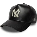 petten-gebogen-zwart-verstelbaar-9forty-e-frame-img-leather-van-new-york-yankees-mlb-van-new-era