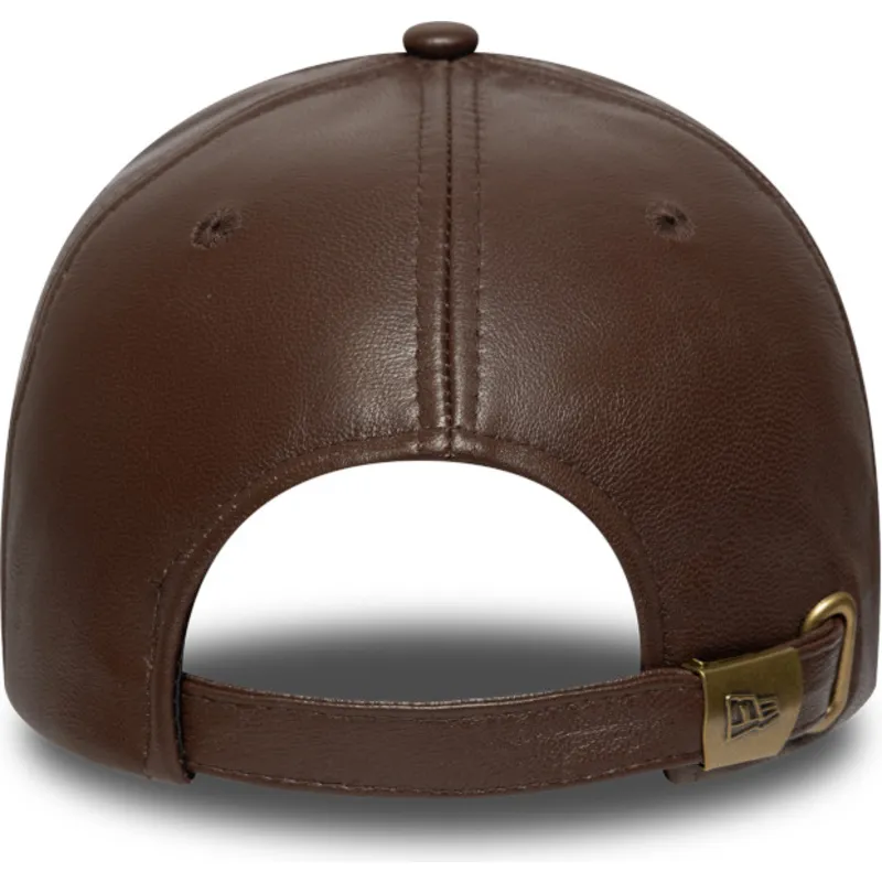 cappellino-curvo-marrone-regolabile-9forty-e-frame-img-leather-di-new-york-yankees-mlb-di-new-era