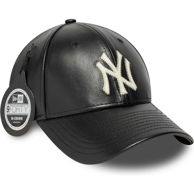 petten-gebogen-zwart-verstelbare-band-9forty-m-crown-img-leather-van-new-york-yankees-mlb-van-new-era