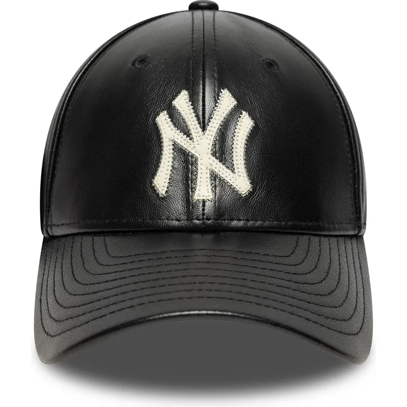 petten-gebogen-zwart-verstelbare-band-9forty-m-crown-img-leather-van-new-york-yankees-mlb-van-new-era