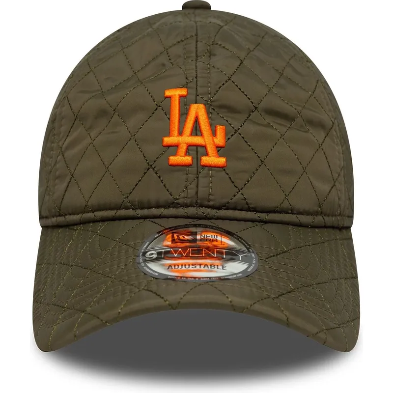 petten-gebogen-groen-verstelbare-band-9twenty-quilted-van-los-angeles-dodgers-mlb-van-new-era