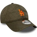 justerbar-gron-buet-kasket-med-orange-logo-9twenty-quilted-fra-los-angeles-dodgers-mlb-fra-new-era
