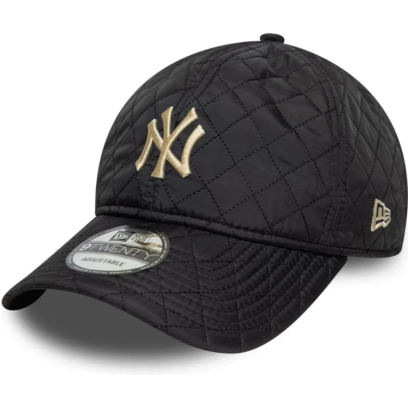 petten-gebogen-zwart-verstelbare-band-9twenty-quilted-van-new-york-yankees-mlb-van-new-era