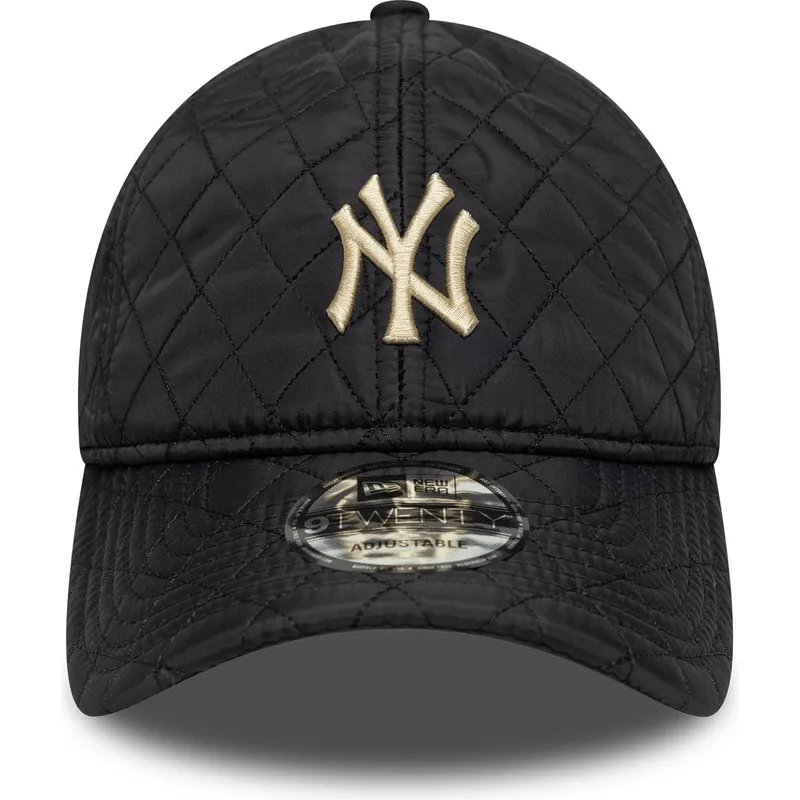 petten-gebogen-zwart-verstelbaar-9twenty-quilted-van-new-york-yankees-mlb-van-new-era