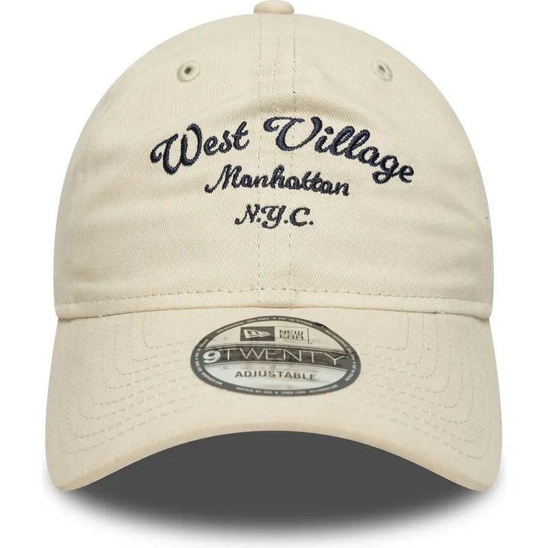 petten-gebogen-beige-verstelbare-band-9twenty-van-new-era