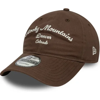 Braune verstellbare Curved Cap Rocky Mountains 9TWENTY Wordmark von New Era