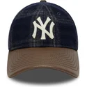 granatowo-brazowa-regulowana-czapka-z-daszkiem-9twenty-img-loden-leather-new-york-yankees-mlb-new-era