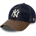 petten-gebogen-multicolor-verstelbare-band-9twenty-img-loden-leather-van-new-york-yankees-mlb-van-new-era