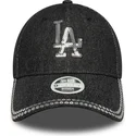 petten-gebogen-zwart-verstelbaar-9forty-sequin-denim-van-los-angeles-dodgers-mlb-van-new-era