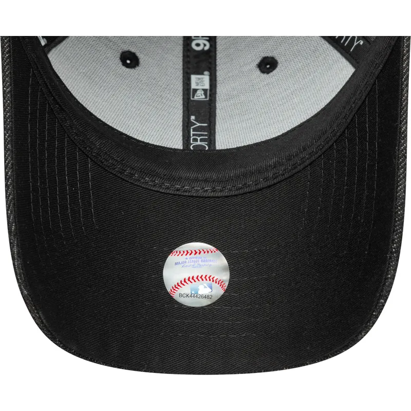 sort-justerbar-curved-kasket-til-kvinder-9forty-sequin-denim-fra-los-angeles-dodgers-mlb-fra-new-era