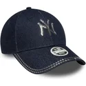 new-era-new-york-yankees-mlb-9forty-sequin-denim-justerbar-marinbla-bojd-keps-for-dam