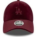 petten-gebogen-rood-verstelbaar-9forty-velour-van-los-angeles-dodgers-mlb-van-new-era
