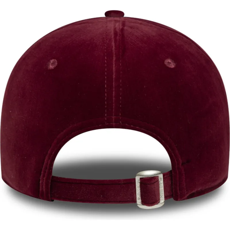 petten-gebogen-rood-verstelbaar-9forty-velour-van-los-angeles-dodgers-mlb-van-new-era