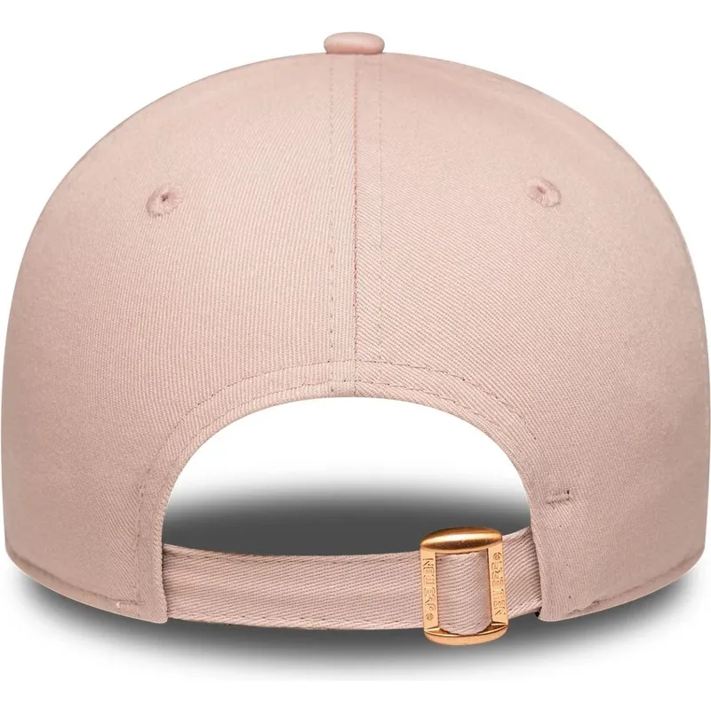 justerbar-rosa-kurvad-keps-for-dam-9forty-metallic-logo-fran-new-york-yankees-mlb-av-new-era