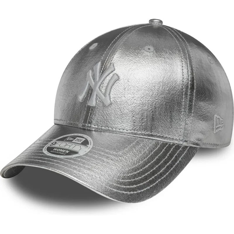 srebrna-zakrzywiona-czapka-regulowana-damska-9forty-metallic-new-york-yankees-mlb-new-era