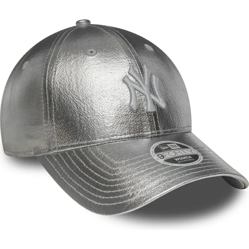 srebrna-zakrzywiona-czapka-regulowana-damska-9forty-metallic-new-york-yankees-mlb-new-era