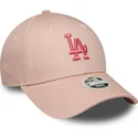 rosa-justerbar-bojd-keps-for-kvinnor-med-rosa-logotyp-9forty-league-essential-los-angeles-dodgers-mlb-fran-new-era