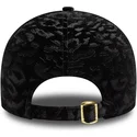 new-era-curved-brim-women-yellow-logo-9forty-leo-velour-metallic-new-york-yankees-mlb-black-adjustable-cap