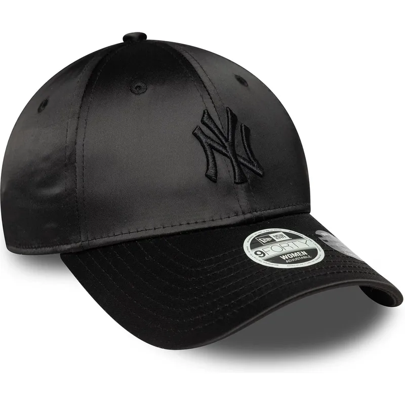 czarna-regulowana-czapka-z-daszkiem-dla-kobiet-z-czarnym-logo-9forty-satin-bow-back-new-york-yankees-mlb-new-era