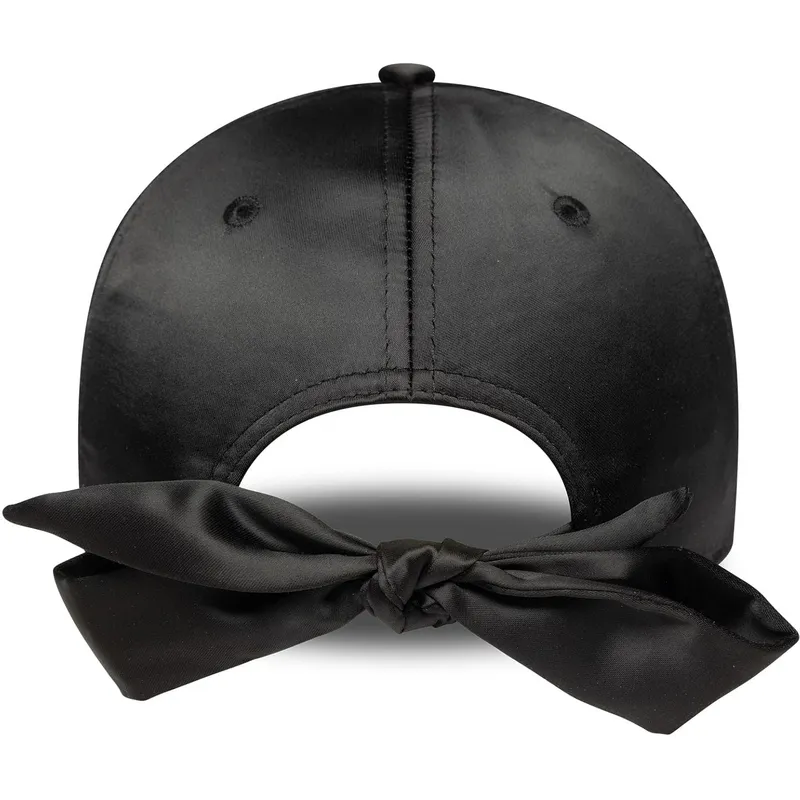 new-era-mlb-new-york-yankees-9forty-satin-bow-back-damen-verstellbare-schwarze-kappe-mit-schwarzem-logo