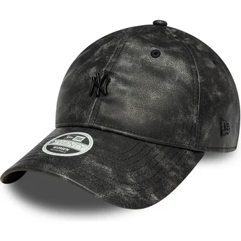 Petten gebogen zwart verstelbare band 9TWENTY Worn PU van New York Yankees MLB van New Era