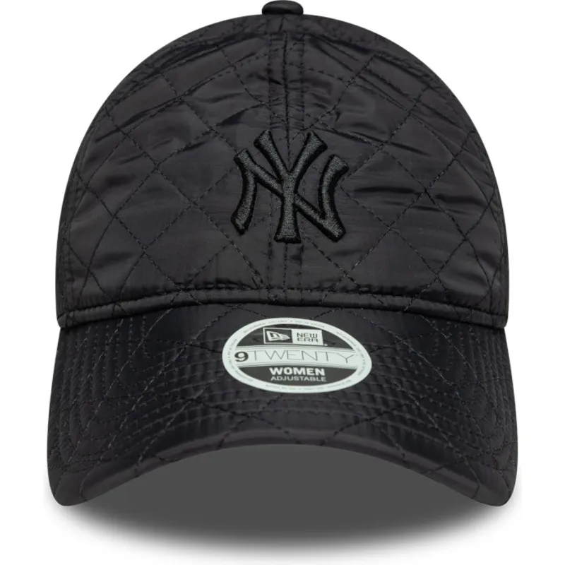 czarna-regulowana-czapka-z-daszkiem-dla-kobiet-z-czarnym-logo-9twenty-padded-new-york-yankees-mlb-new-era