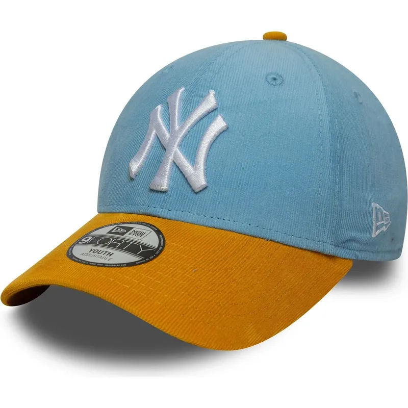buet-bla-og-brun-justerbar-kasket-til-dreng-9forty-cord-fra-new-york-yankees-mlb-fra-new-era