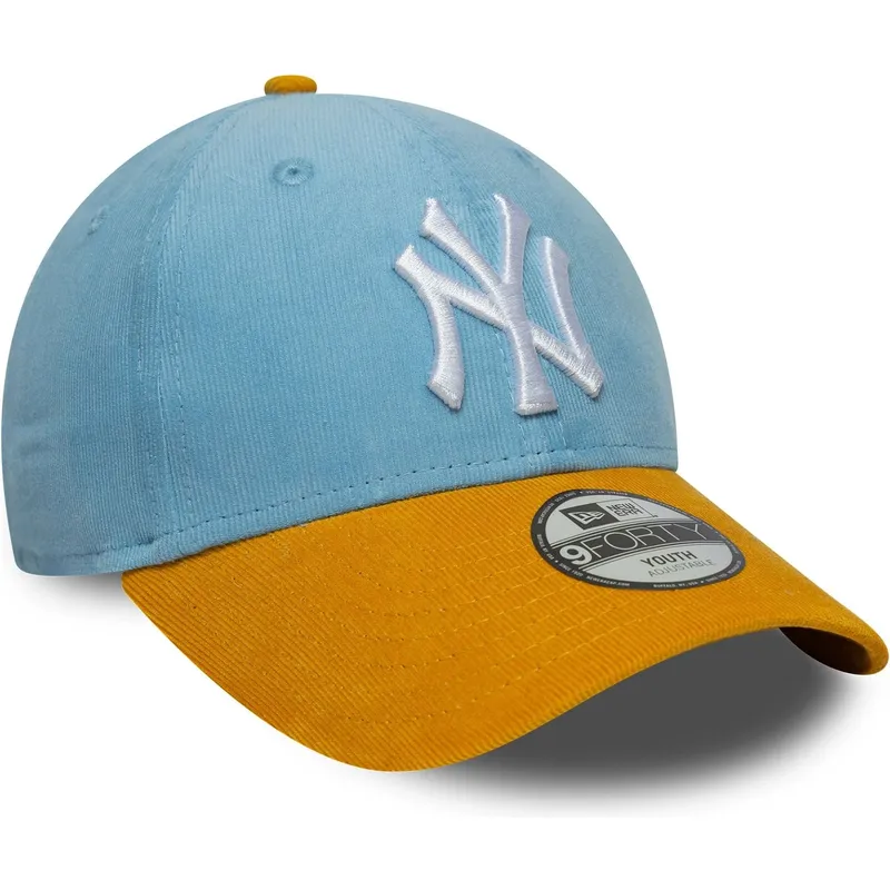 buet-bla-og-brun-justerbar-kasket-til-dreng-9forty-cord-fra-new-york-yankees-mlb-fra-new-era