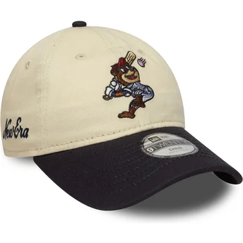 Gorra curva beige y azul marino ajustable para niño 9TWENTY Mascot de New Era