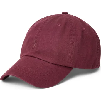 Gorra curva granate ajustable con logo granate Cotton Chino Classic Sport de Polo Ralph Lauren
