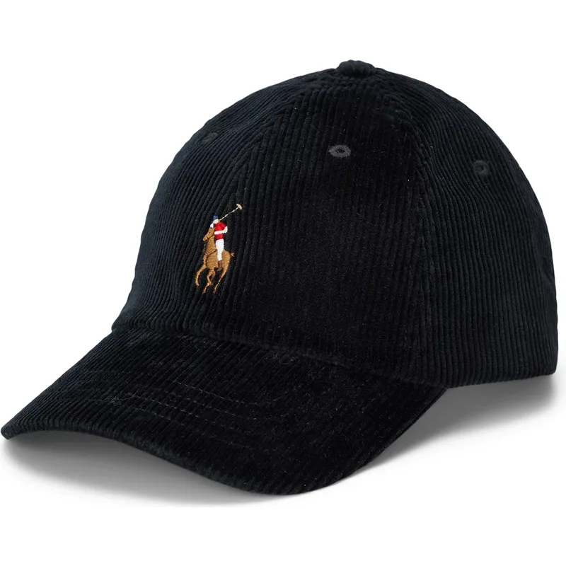 petten-gebogen-zwart-verstelbaar-classic-sport-corduroy-van-polo-ralph-lauren