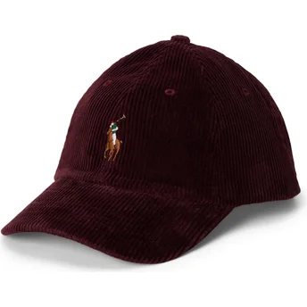 Gorra curva granate ajustable Classic Sport Corduroy de Polo Ralph Lauren