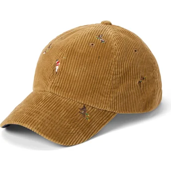 Regulowana brązowa czapka z daszkiem Classic Sport Duck Corduroy od Polo Ralph Lauren