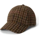 casquette-courbee-marron-ajustable-checked-wool-tweed-polo-ralph-lauren