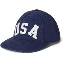 petten-plat-marineblauw-verstelbare-band-van-polo-ralph-lauren