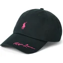 gorra-curva-negra-ajustable-pink-pony-twill-de-polo-ralph-lauren