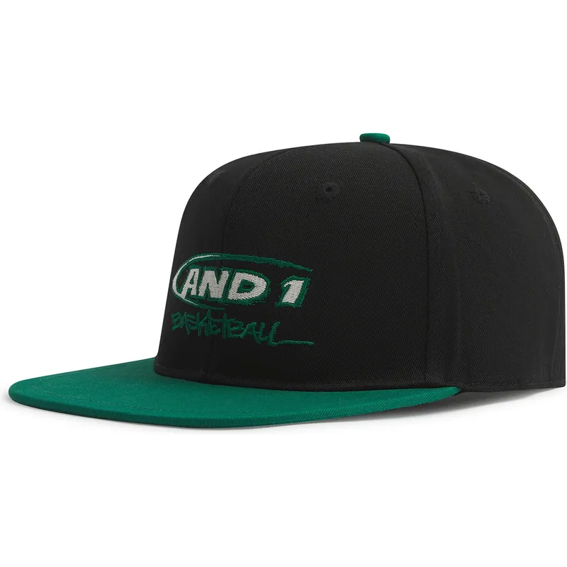 svart-och-gron-platt-snapback-keps-graffiti-logo-fran-and1
