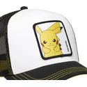 cappellino-trucker-bianco-e-nero-pikachu-pkm6-ele-pokemon-di-capslab